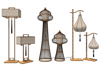 落地燈SU模型免費_落地燈SU模型庫「每日更新」-集簡空間 紡織品